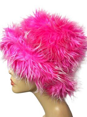 70's Style Pink Fur Pimp Honey Hustler Sugar Baby Bucket Hat